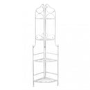 Portapiante Charlotte 4 Piani Bianco Antico 49x35x154 h cm in Acciaio Bianco