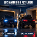 Macchina Elettrica per Bambini Licenza Audi RS 3 Sportback 12V Sedili in Pelle e Telecomando Nero