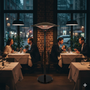 Stufa Elettrica Fungo Riscaldante Infrarossi Saturno Esterno-Interno Regolabile Nero