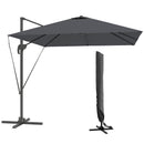 Ombrellone da Giardino a Braccio 244x244x255 cm Girevole a 360° Grigio Scuro  