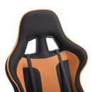 Sedia da Gaming con Rotelle Reclinabile Girevole in Tessuto Nero e Arancione 