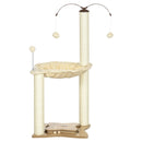 Albero Tiragraffi per Gatti max 5 kg 53,5x53,5x90 cm con Amaca e Pali in Sisal Beige
