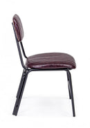 Set 2 Sedie Imbottite 44x55x78 cm Debbie in Ecopelle Bordeaux Vintage