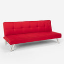 Divano Letto 172x74x75 cm in Tessuto Rosso