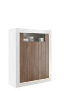 Mobile Buffet 2 Ante 110x42x144 cm in Legno TFT Lipari Bianco e Noce