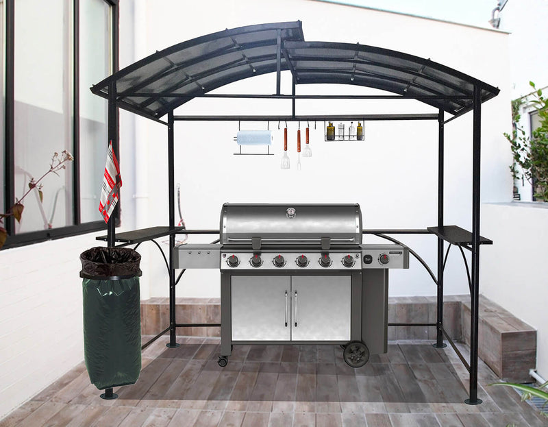 Tettoia per Barbecue 240x150x230 cm in Acciaio con Accessori 