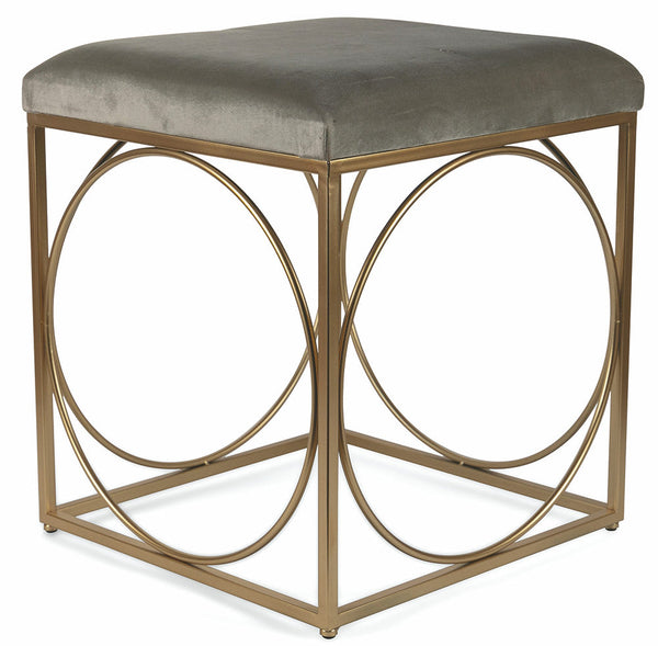 prezzo Sgabello Quadrato 40x40x46 cm in Ferro e Velluto Soriani Tortora
