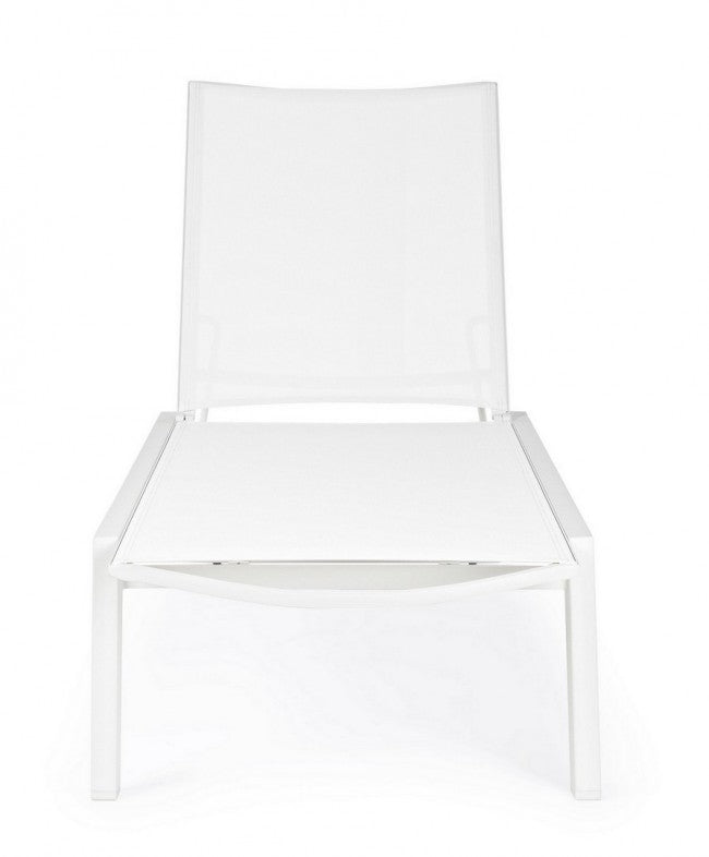 Set 4 Lettini Prendisole da Giardino 67x194x95h cm Cruise con Ruote Bianco 
