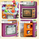 Cucina Giocattolo per Bambini 52x29x61 cm con Accessori Viola e Arancione
