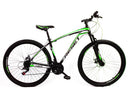 Bicicletta Mountain Bike per Ragazzi 27,5" MTB Derek 21V in Acciaio Nero e Verde Fluo