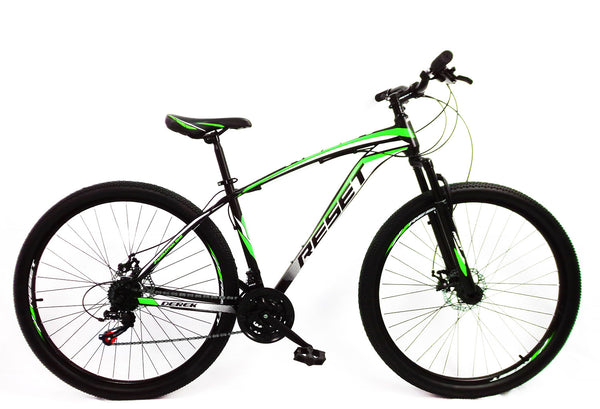 prezzo Bicicletta Mountain Bike per Ragazzi 27,5" MTB Derek 21V in Acciaio Nero e Verde Fluo