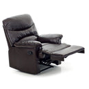 Poltrona Relax Reclinabile Manuale Rivestimento in Cuoio Diana Marrone