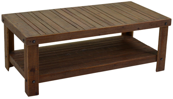 sconto Tavolino Rettangolare in Legno di Abete e MDF 2 Piani Ankara