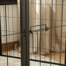 Recinto per Cani a 6 Pannelli Modulabili da 80x1,5x80A cm con Porta di Ingresso in Acciaio Nero    
