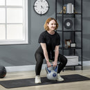 Kettlebell per Allenamento 12 Kg Base Piatta e Impugnatura per Stacchi in PU e Sabbia Blu