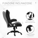 Sedia Poltrona da Ufficio Presidenziale Massaggiante in Tessuto Nera