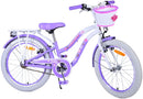 Bicicletta per Bambine 20" Freni Vbrake con Cestino e Portapacchi Viola e Bianco