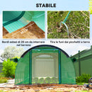 Serra a Tunnel 4x3 m con Rete Ombreggiante Extra Finestre e Ingresso a Zip in PE e Acciaio Verde      