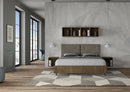 Letto Matrimoniale con Alzata Comoda Struttura Noce con Cuscini in Similpelle Appia Cappuccino Varie Misure