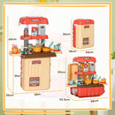 Cucina Giocattolo per Bambini 48x26x64 cm Trolley Portatile con 36 Pezzi   
