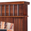 Camino Elettrico da Pavimento 120x145x32 cm Effetto Fiamma 1950W Giselle & Mirabella Castagno