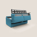 Divano Letto 3 Posti 189x96x96 cm Evans in Tessuto Azzurro