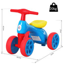 Triciclo per Bambini 4 Ruore  Primi Passi Rosso Blu e Giallo