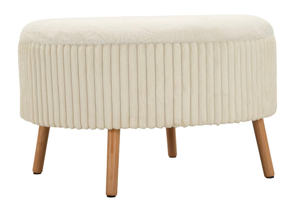acquista Puff Goteborg Big Ø83x56 cm in MDF e Spugna e Poliestere Bianco
