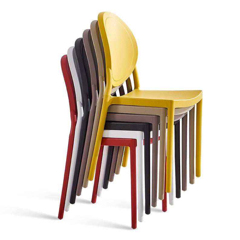 Set 4 Sedie da Giardino in Polipropilene Vandi Nere