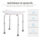 Sgabello per Doccia Bagno antiscivolo bianco altezza regolabile 