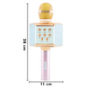 Microfono Karaoke Wireless con Luci Led Registra Canta e Riproduce Musica Rosa