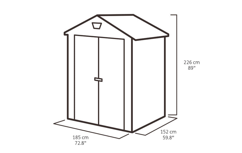 Casetta da Giardino Porta Attrezzi 185x152x226 cmin Resina Effetto Legno Keter Manor 6x5 Nero