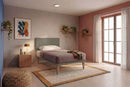 Letto Singolo con Rete Rivestita Similpelle Cappuccino Tessis Testata Flat Varie Misure