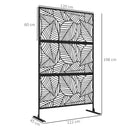 Pannello Frangivista Divisorio da Esterno Decorativo Traliccio per Piante 122x45x198 cm in Acciaio Nero 
