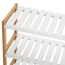 Scarpiera 3 Ripiani in MDF e Legno di Mabù 70x26x57,5 cm  Bianca