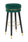 Sgabello Bar Paris Ø35x74 cm in Legno e Tessuto Vellutato Verde