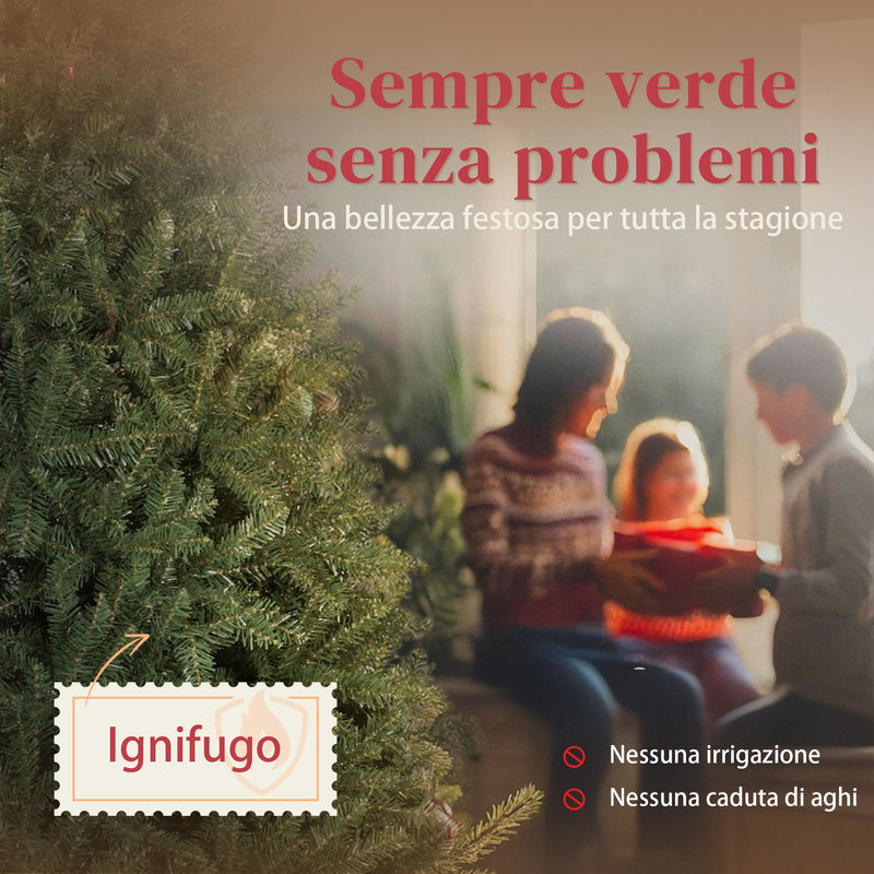 Albero di Natale Artificiale  210 cm 2641 Rami a Cerniera e Base in Metallo Verde      