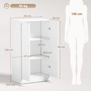 Mobiletto da Ufficio 60x33,5x108 cm con 3 Ripiani e Ante in Truciolato Bianco      