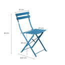 Set Tavolino e 2 Sedie Pieghevoli da Giardino Teresa Blu Niagara 