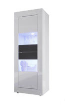 Mobile Alto da Salotto 2 Porte 61x43x162cm TFT  Basic Bianco Lucido e Antracite Lucido e