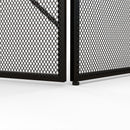 Parascintille con Antine 135x1,2x85 cm Pieghevole a 3 Pannelli Design Geometrico in Acciaio Nero