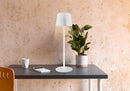 Lampada da Tavolo Dimmerabile Ø11,5x38 cm Accensione Touch USB in Ferro e Allluminio Bianco