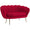 Divano 2 Posti 130x77x77 cm in Velluto Rosso Scuro