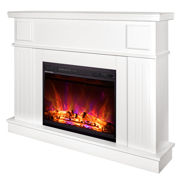 online Camino Elettrico da Pavimento 95x120x30 cm Effetto Fiamma 1500W Olimpia & Lorance color Bianco