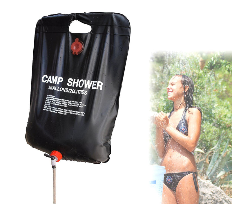 Doccia solare da campeggio capacità 20 lt con corda per il fissaggio