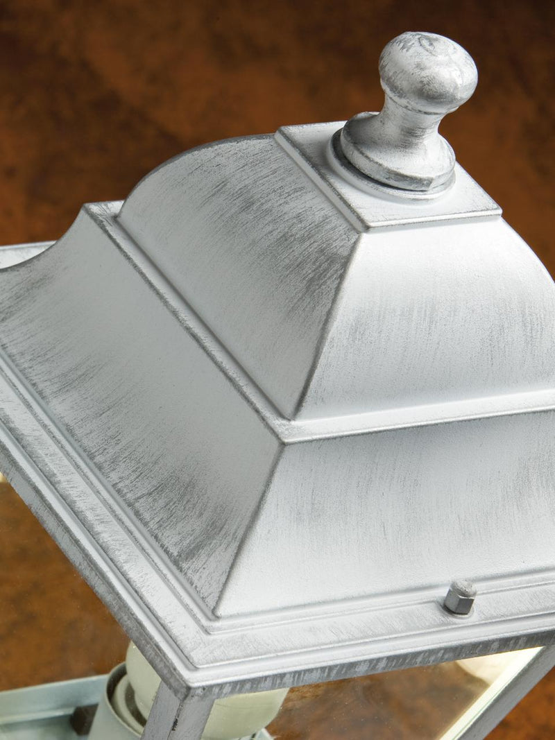 Applique Piccola in Basso da Esterno  in Alluminio Sovil Bianco e Argento