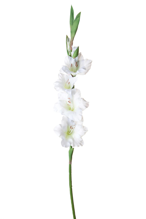 Set 4 Fiori Artificiali di Gladiolo Altezza 85 cm Bianco acquista
