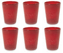Set 6 Bicchieri Ø8x10 cm in Vetro Villa d'Este Home Tivoli Cancun Rossi