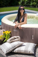 Vasca Idromassaggio da Esterno Gonfiabile Riscaldata 4-6 Posti Ø208x65 cm Ease.Zone Marrone
