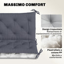 Cuscino per Dondolo da Giardino in Stile Capitonné 150x98x8 cm in Cotone e Poliestere Grigio Scuro      